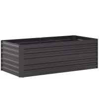 Outsunny Huerto cuadrado de jardín rectangular tubos de refuerzo acero galvanizado 180 x 90 x 59 cm(m-1)