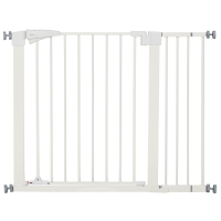 PawHut Barrera de seguridad para perros mascotas sin perforación con cierre automático ancho 76-103 cm Blanco