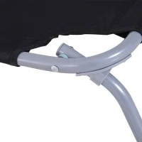 Outsunny Tumbona de Playa Plegable con Respaldo Ajustable de Múltiples Posiciones Metal y Poliéster Negro(m-4)