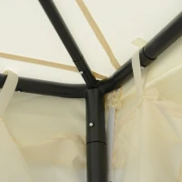 Outsunny 3 x 3 m Metal Gazebo, Garden Pavillion, Double Roof Outdoor Canopy Shelter with Mesh Sidewalls, Cream White(m-10)