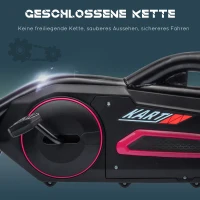 HOMCOM Go-Kart, véhicule pour enfants avec siège ajustable, véhicule à pédales, Tretauto avec frein à main, 3-8 ans, en plein air, Rose(m-4)