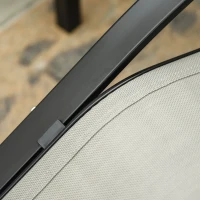 Outsunny Set di 2 Lettini da Sole con Tavolino in Vetro Temperato, Design Contemporaneo, Metallo Epossidico Textilene, Grigio(m-4)