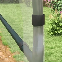 Outsunny Serra da Giardino, Serra per Pomodori con 5 Archi in Acciaio, Copertura in PE, 6 x 1.23 x 1.71 m, Trasparente(m-4)