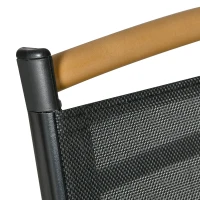 Outsunny Set da Giardino Esterno per 6 Persone, Telaio in Alluminio, 6 Sedie Pieghevoli e Reclinabili, 140x90x74cm, Nero(m-3)