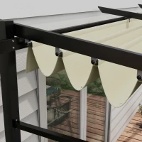 Outsunny Pergola Retrattile 4 x 3 m, Struttura in Metallo con Finitura Epossidica Anticorrosione, Telo in Poliestere 180 g/m², Beige(m-4)