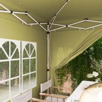 Outsunny Gazebo Tendone da Ricevimento Pieghevole 3 x 3 x 2,73 m con Finestre e Sacca per il Trasporto, Sabbia(m-4)