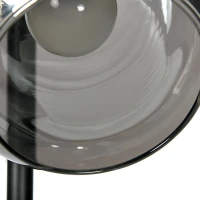 HOMCOM Lampara de pie salon en metal con 3 pantallas globales metal cromado 40W Ø 36 x 162H cm negro y gris(m-4)