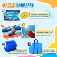 Outsunny Castello Gonfiabile per Bambini con Scivolo, Piscina e Canestro da Basket, Gioco Gonfiabile Gigante e Rimbalzante per 3 Bambini, 360x305x210 cm(m-5)