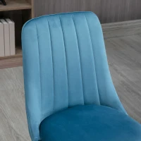 HOMCOM Chaises de Cuisine Rembourrées, Ensemble de 4 en Polyester et Acier, 47x55x86 cm, Bleu(m-3)