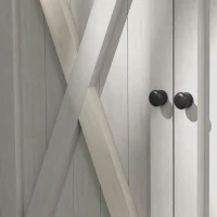 Outsunny Armario de Herramientas de Madera con 2 Puertas, Cobertizo de Herramientas con Techo de Asfalto, 110x55x117 cm, Gris claro(m-4)
