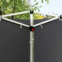 Outsunny Seitenteile für Gartenpavillon 3 x 3 m Pavillonseitenwände mit Fenster Set aus 2 Stück Oxford Dunkelgrau(m-4)