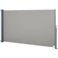 Outsunny Toldo lateral Brise-Vue paravent retráctil 3x1,60 m aluminio Poliéster Anti-UV Alta densidad 280 g/m² Gris(m-7)