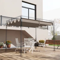 Outsunny Tettuccio di Ricambio per Pergola, Tela di Ricambio con Protezione Solare Anti-UV per Pergola da 3 x 2 m, Marrone(m-2)