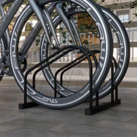 SPORTNOW Fahrradträger für 2 Fahrräder Fahrradständer zur Reifenlagerung 61 mm Abmessungen 50L x 34B x 27,5H cm schwarzer Stahl(m-4)