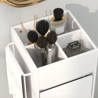 HOMCOM Mobiletto da Bagno con 4 Scomparti, 3 Cassetti e Porta Asciugamani, 35 x 30 x 90 cm, Bianco(m-4)