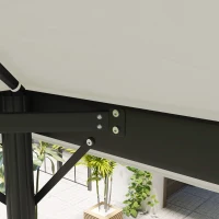 Outsunny Toit de Rechange pour Pavillon, 3 x 4 m, Bâche de Remplacement avec Ouvertures de Drainage, Polyester, Protection Solaire, UPF30+, Gris clair(m-4)