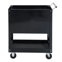 HOMCOM Professioneller Werkstattwagen Werkzeugwagen aus Stahlblech, Schwarz, 68 x 46 x 88 cm(m-4)