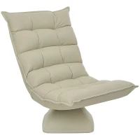 HOMCOM Sillón relax con diseño capitonado respaldo ajustable e inclinación de 360° en revestimiento de lino Beige(m-7)