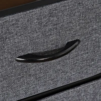 HOMCOM Cassettiera Mobiletto da Rangement 5 cassetti Pieghevoli in Tessuto 58 x 29 x 99 cm Grigio(m-3)