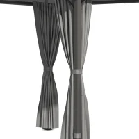 Outsunny Gazebo da Giardino con Struttura in Alluminio, Tetto in Policarbonato, Impermeabile UV 60+, Pareti laterali 3 x 3 m, Grigio Scuro(m-3)
