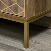 HOMCOM Meuble d'Entrée Moderne avec Décors Dorés et Pieds en Acier, 99x39x75.5cm(m-3)