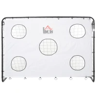 HOMCOM Fußballtor für Kinder und Erwachsene mit PE-Netz, aus Metall und Oxford, Weiß und Schwarz, 240x88x171,5cm(m-1)
