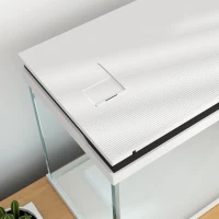 PawHut Acquario in Vetro da 41 Litri con Sistema di Filtraggio, Luci LED, Pompa dell'Acqua, per Diverse Specie di Pesci, Bianco(m-3)