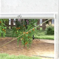 Outsunny Serra a Tunnel 3 x 2 x 2 m in Polietilene con Lati Avvolgibili, Copertura in Plastica Resistente ai Raggi UV e Struttura in Acciaio Zincato, Bianco(m-4)