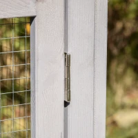 PawHut Gabbia per Conigli o Roditori a 2 Piani, con Tetto Bituminato, Vaschetta per Deiezioni, in Legno Massello di Pino, Grigio(m-3)