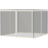 Outsunny Mosquiteras para cenador carpa pabellón de jardín 3x4 m - juego de 4 mosquiteras con Cremallera + ganchos de sujeción(m-7)