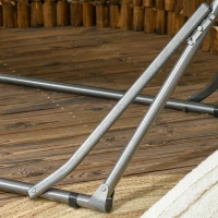 Outsunny Hamaca de jardín plegable tendedero de ropa con soporte curvado en metal epoxi hamaca en pie 1 lugar carga máxima 120 kg(m-5)