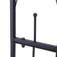 Outsunny Rosenbogen mit Bank Rosenbank Laubenbank Philosophenbank Rankgitter Rankhilfe Gartenbank Metall Schwarz 115 x 59 x 203 cm(m-11)