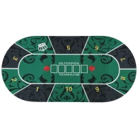 SPORTNOW Tappetino per Tavolo da Poker fino a 10 Giocatori, Borsa per il Trasporto Inclusa, 180 x 90 x 0,5 cm, Verde e Nero(m-5)