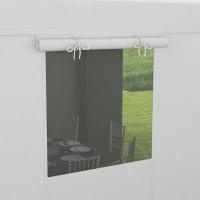 Outsunny Pavillon Abdeckung 3x3 m aus PE Wasserdicht mit Reißverschlusstüren und Fenstern, Weiß(m-4)