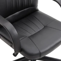 Vinsetto Chaise de Bureau Ergonomique et Pivotante, Fauteuil de Bureau avec Hauteur Réglable en Similicuir 60×60×90-99cm Noir(m-3)