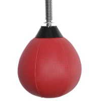 HOMCOM Support de boxe avec punching-ball & barre réflexe, montage mural, ajustable en hauteur, Noir/Rouge(m-5)