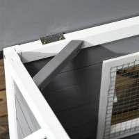 PawHut Caseta para perro estilo cottage - 2 ventanas, puerta, techo bituminado - 109x79x72 cm - madera de abeto Gris(m-5)