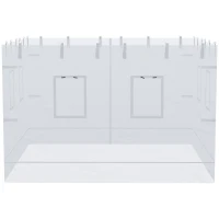Outsunny Wand für 3x3 Pavillon aus Nylon, Set 3teiliges Moskitonetz mit 6 Fenstern und Tür mit Reißverschluss, 300Lx195 cm(m-3)