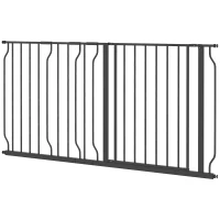 PawHut Barriera di Sicurezza per Animali Domestici, Lunghezza Regolabile, 145L x 76H cm, Nero(m-5)