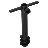 Outsunny Strand-Sonnenschirmständer - Bodenanker zum Eindrehen - Sonnenschirmbefestigung - Sonnenschirmhalter mit Schraubenspanner - ABS Schwarz(m-1)