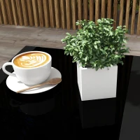 Outsunny Set da Giardino da 5 Pezzi con 2 Poltrone, 2 Poggiapiedi e 1 Tavolo, Metallo Nero, Seduta in Tessuto Mesh, Grigio(m-4)