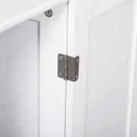 Meuble de salle de bain avec 4 tiroirs et 1 armoire Étagère réglable à 3 hauteurs Peinture écologique Anti-basculement en MDF Blanc 56x30x83cm(m-4)