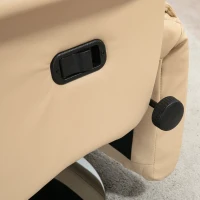 HOMCOM Sillón reclinable giratorio reposapiés ajustable acolchado de espuma alta densidad hasta 150 kg Crema(m-4)