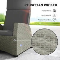 Outsunny 5-Piece Rattan Garden Furniture Set with Cushions - Charcoal Grey(m-5)