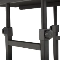 HOMCOM Tavolino da Salotto Tavolino a Rotelle Tavolino da Letto per Computer Portatile Altezza Regolabile - 2 Mensole integrate - telaio metallico Nero(m-4)