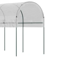 Outsunny Serra da Giardino, Serra per Pomodori con 5 Archi in Acciaio, Copertura in PE, 4 x 1.20 x 1.70 m, Bianco(m-4)
