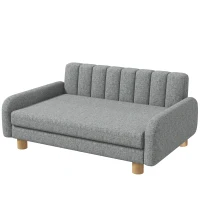 PawHut Lit pour chien, coussin moelleux, housse lavable, pieds antidérapants, gris, 94L x 61l x 40H cm(m-1)