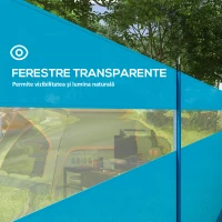 Outsunny Paravan de Plaja Pliabil, cu Bare de Otel, 725x140 cm, Albastru Deschis(m-6)