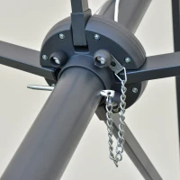 Outsunny Sombrilla Oval Blanco Crema 440x256 cm(m-5)