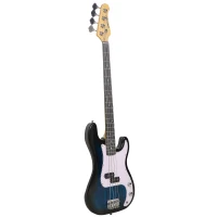 SPORTNOW E-Bass 4-Saiten mit 15W Verstärker, Tasche, Gurt und Plektren, Dunkelblau(m-1)